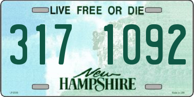 NH license plate 3171092