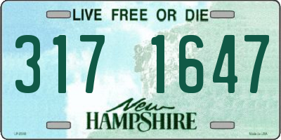 NH license plate 3171647