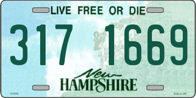 NH license plate 3171669