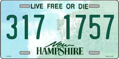 NH license plate 3171757