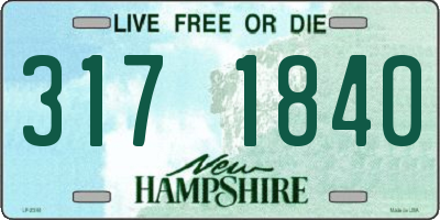 NH license plate 3171840