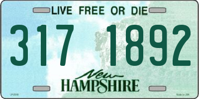 NH license plate 3171892