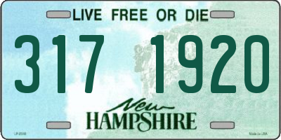 NH license plate 3171920