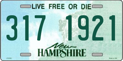 NH license plate 3171921