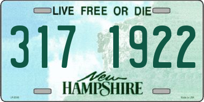 NH license plate 3171922