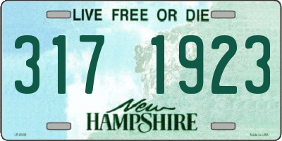 NH license plate 3171923