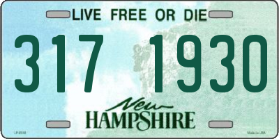 NH license plate 3171930