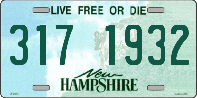 NH license plate 3171932