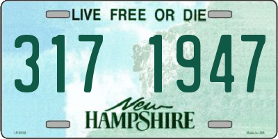 NH license plate 3171947