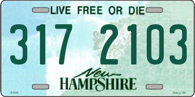 NH license plate 3172103