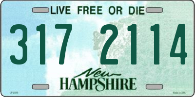 NH license plate 3172114