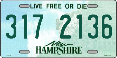 NH license plate 3172136