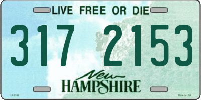 NH license plate 3172153