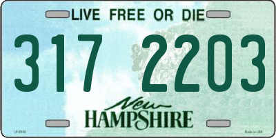 NH license plate 3172203