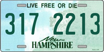 NH license plate 3172213