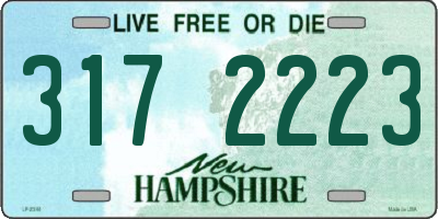 NH license plate 3172223