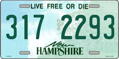 NH license plate 3172293
