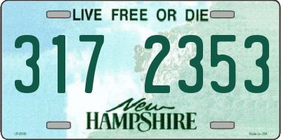 NH license plate 3172353