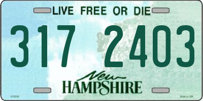 NH license plate 3172403