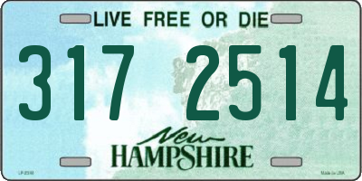 NH license plate 3172514