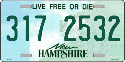 NH license plate 3172532