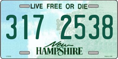 NH license plate 3172538