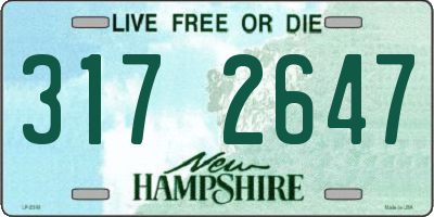 NH license plate 3172647