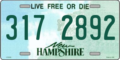 NH license plate 3172892