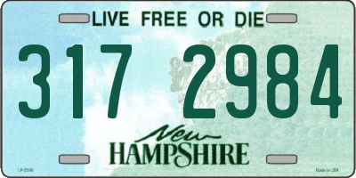 NH license plate 3172984