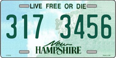 NH license plate 3173456