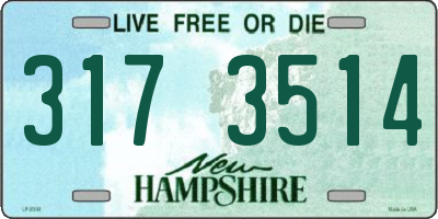 NH license plate 3173514