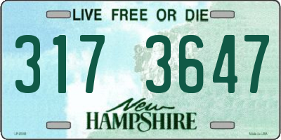 NH license plate 3173647