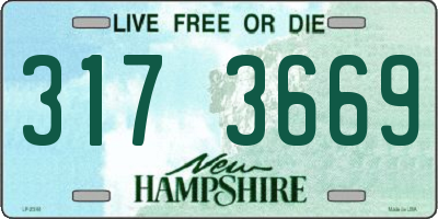 NH license plate 3173669