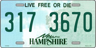 NH license plate 3173670