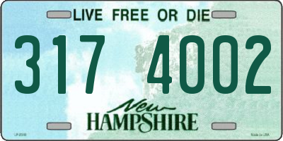 NH license plate 3174002