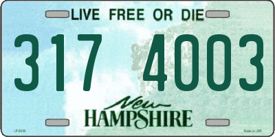 NH license plate 3174003