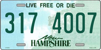 NH license plate 3174007