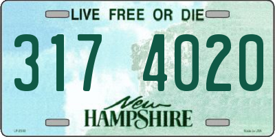 NH license plate 3174020