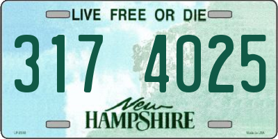 NH license plate 3174025
