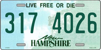 NH license plate 3174026