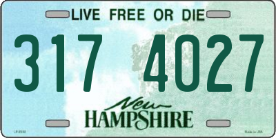 NH license plate 3174027