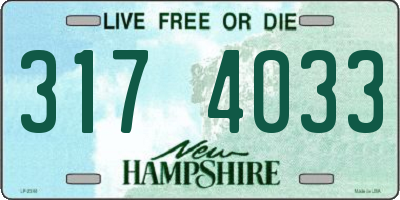NH license plate 3174033