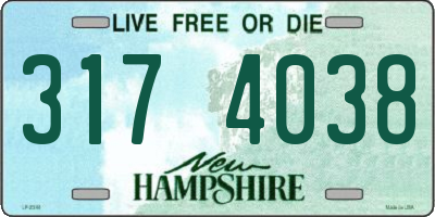 NH license plate 3174038