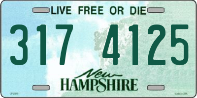 NH license plate 3174125