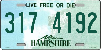 NH license plate 3174192