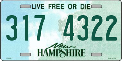 NH license plate 3174322