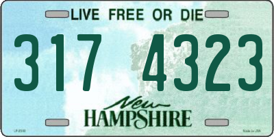 NH license plate 3174323