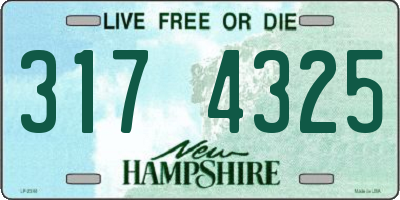 NH license plate 3174325