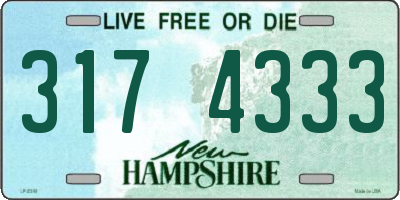 NH license plate 3174333