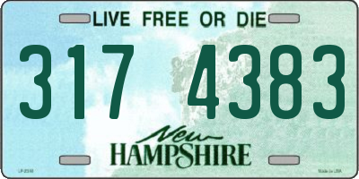 NH license plate 3174383